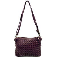 Norevia Mini Washed Cow Leather Woven Crossbody Bag - Leather Italiano