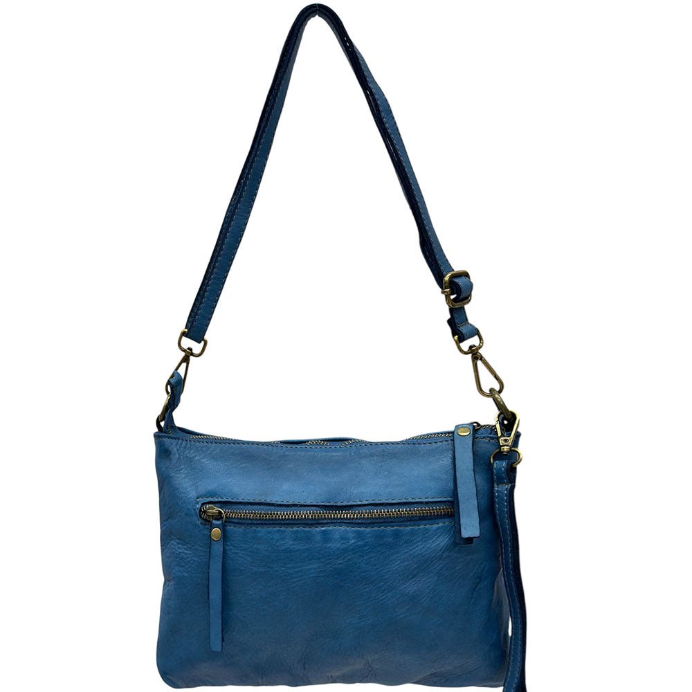 Norevia Woven Washed Cow Leather Crossbody Bag - Leather Italiano