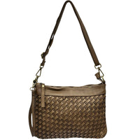 Norevia Woven Washed Cow Leather Crossbody Bag - Leather Italiano