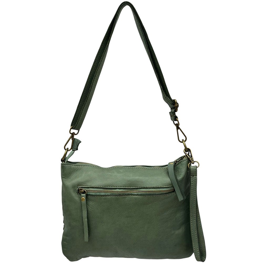 Norevia Woven Washed Cow Leather Crossbody Bag - Leather Italiano