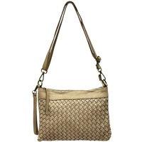 Norevia Woven Washed Cow Leather Crossbody Bag - Leather Italiano