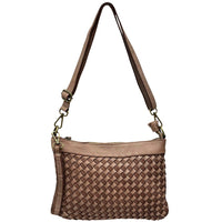 Norevia Woven Washed Cow Leather Crossbody Bag - Leather Italiano
