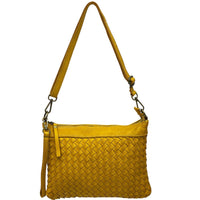 Norevia Woven Washed Cow Leather Crossbody Bag - Leather Italiano