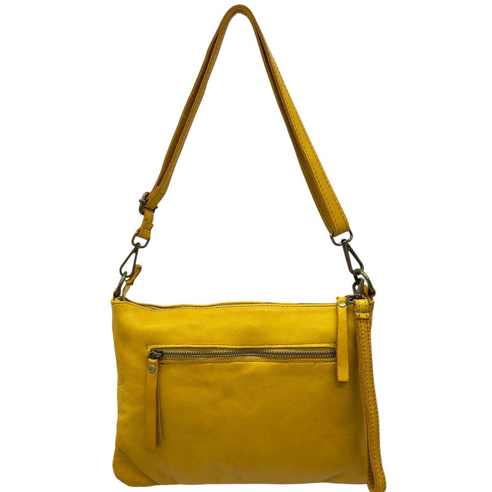 Norevia Woven Washed Cow Leather Crossbody Bag - Leather Italiano