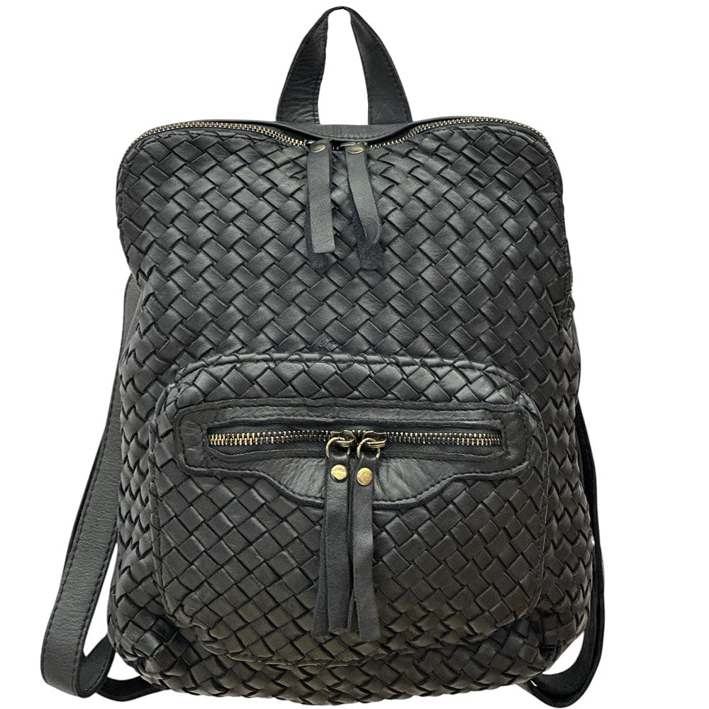 Woven Italian Leather Backpack for Women – Leather Italiano