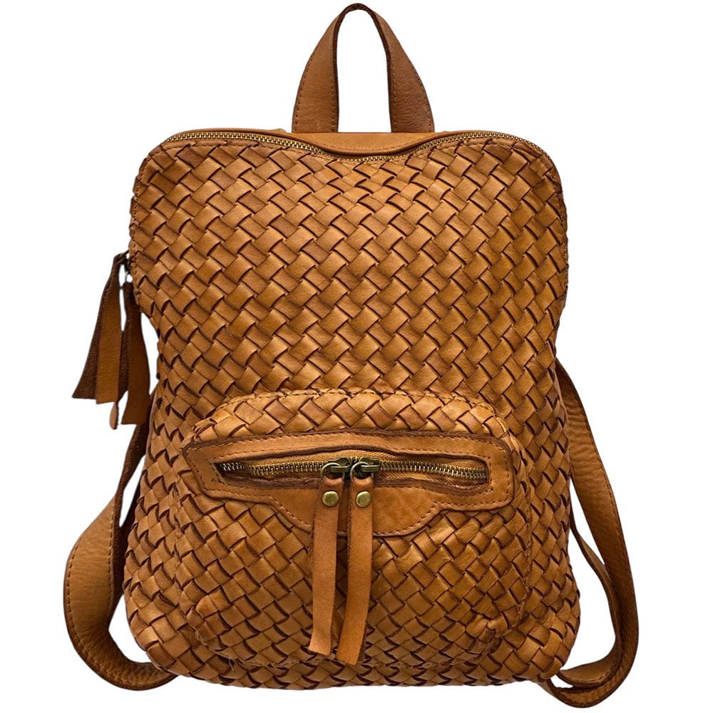 Woven Italian Leather Backpack for Women – Leather Italiano