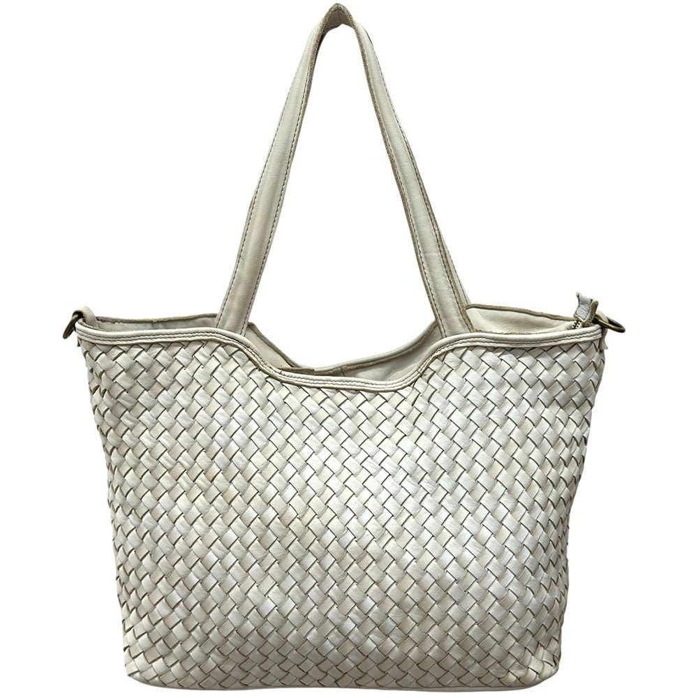 Orlena Woven Washed Calf Leather Shoulder Bag - Leather Italiano