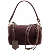 Petra Suede Leather Handbag – Handmade in Florence (Convertible Shoulder & Crossbody) - Leather Italiano