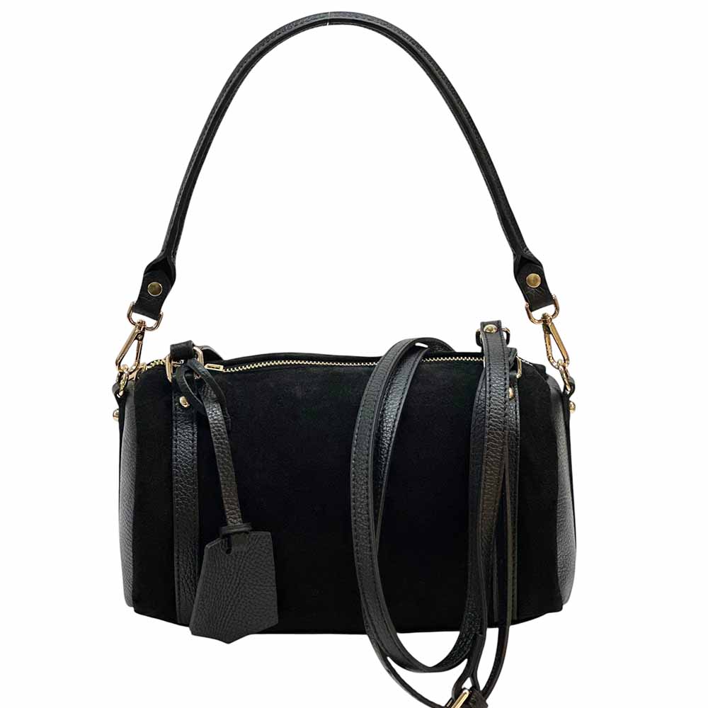 Petra Suede Leather Handbag – Handmade in Florence (Convertible Shoulder & Crossbody) - Leather Italiano