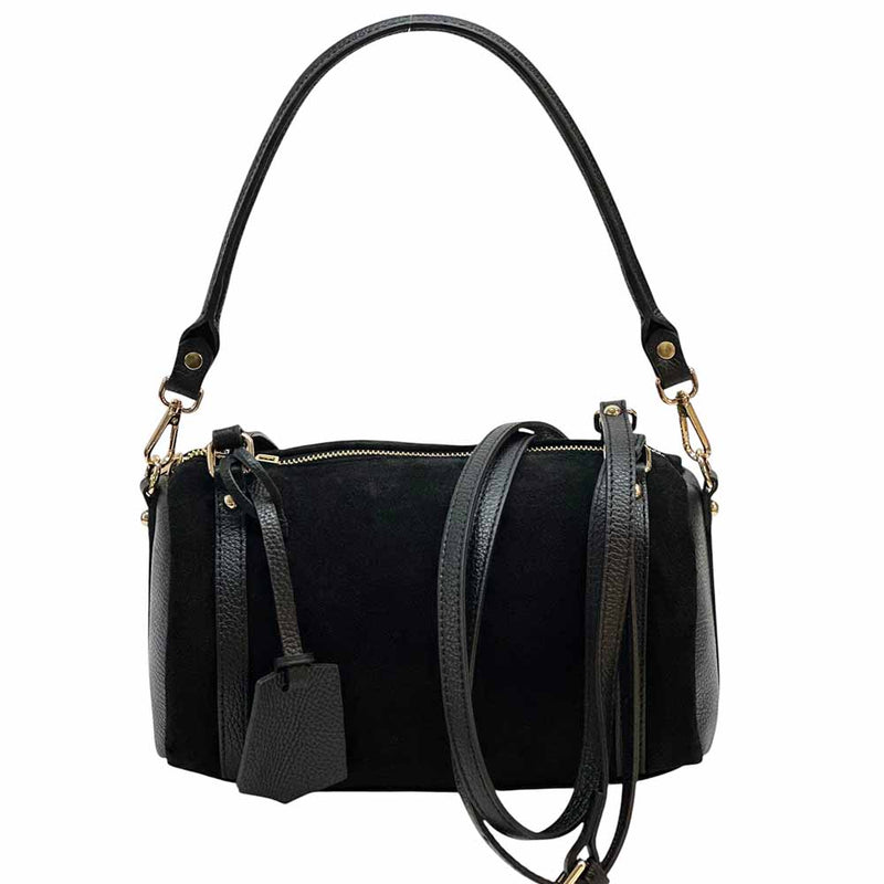 Petra Suede Leather Handbag – Handmade in Florence (Convertible Shoulder & Crossbody) - Leather Italiano