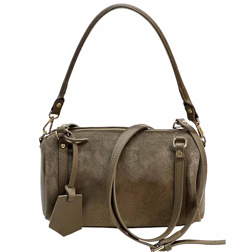 Petra Suede Leather Handbag – Handmade in Florence (Convertible Shoulder & Crossbody) - Leather Italiano
