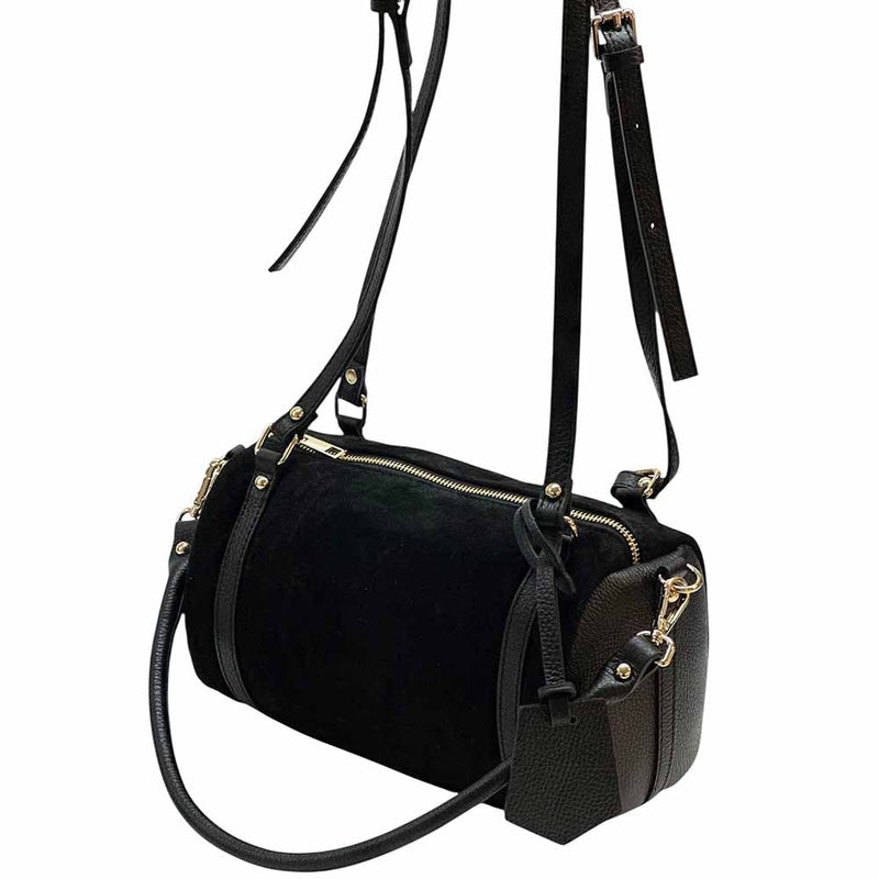 Petra Suede Leather Handbag – Handmade in Florence (Convertible Shoulder & Crossbody) - Leather Italiano