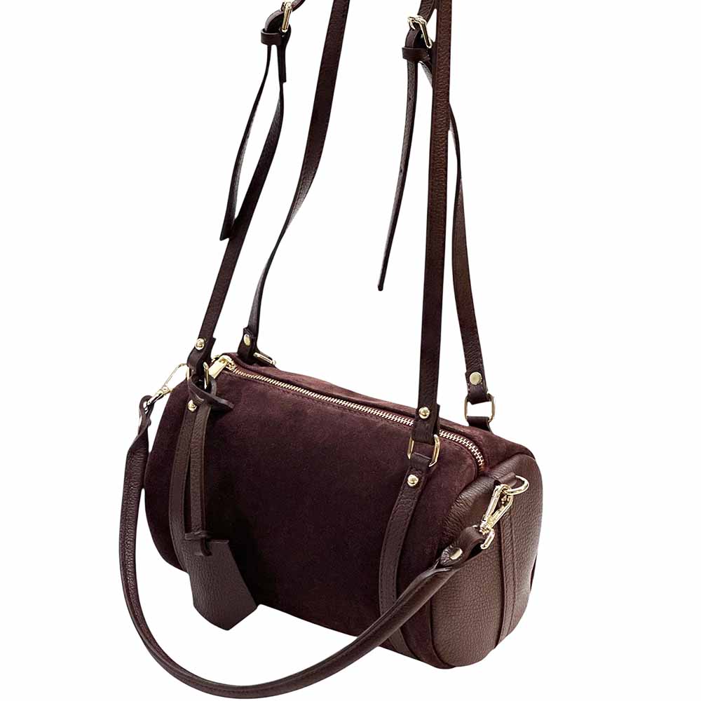 Petra Suede Leather Handbag – Handmade in Florence (Convertible Shoulder & Crossbody) - Leather Italiano