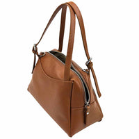 Pia Leather Shoulder Bag – Handmade in Florence from Pebbled Italian Leather - Leather Italiano