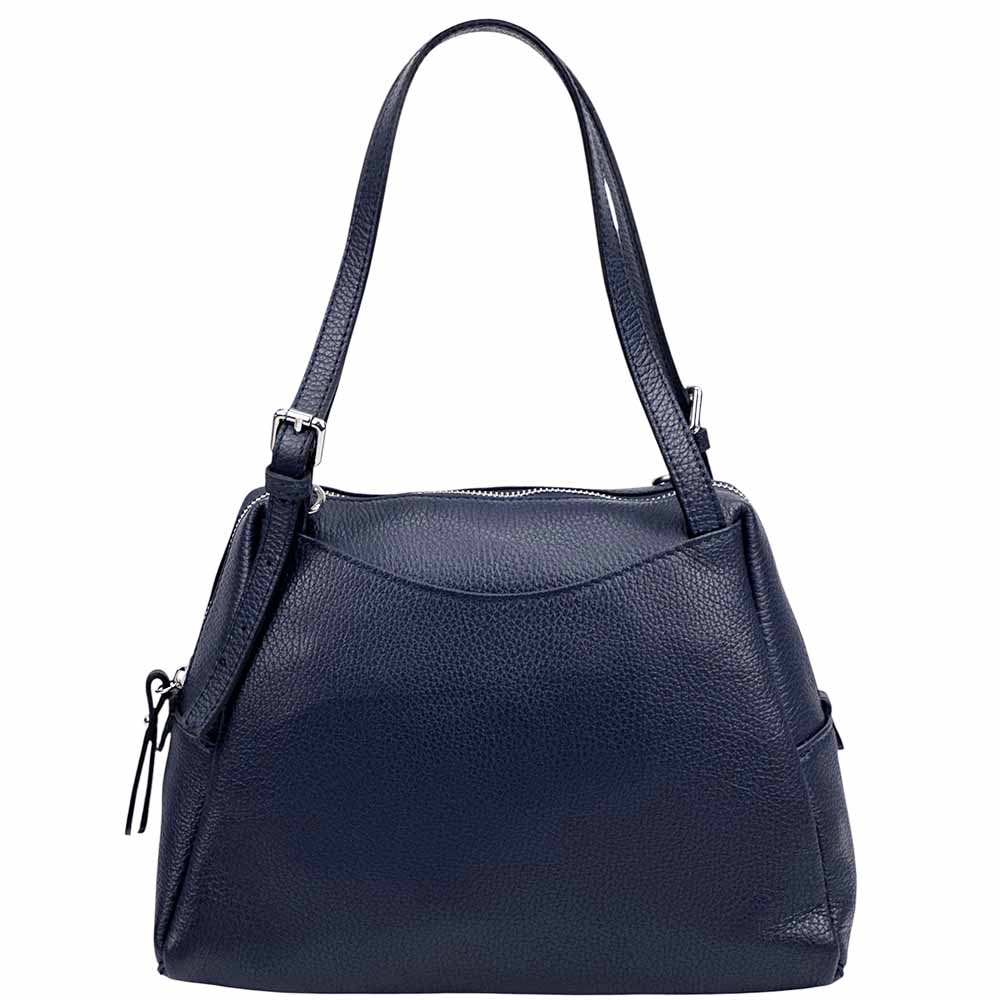 Pia Leather Shoulder Bag – Handmade in Florence from Pebbled Italian Leather - Leather Italiano