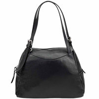 Pia Leather Shoulder Bag – Handmade in Florence from Pebbled Italian Leather - Leather Italiano