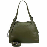 Pia Leather Shoulder Bag – Handmade in Florence from Pebbled Italian Leather - Leather Italiano
