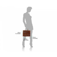 Dimensions of the Pisa Men's Leather Handbag in Dark Brown