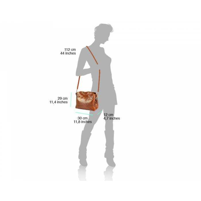 Dimensions of the Portofino Italian Leather Shoulder Bag