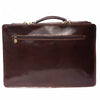 premium espresso brown leather briefcase dual compartments