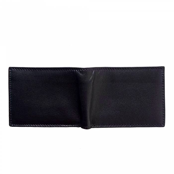 Back view of Ravenna Mini Wallet in black leather for men