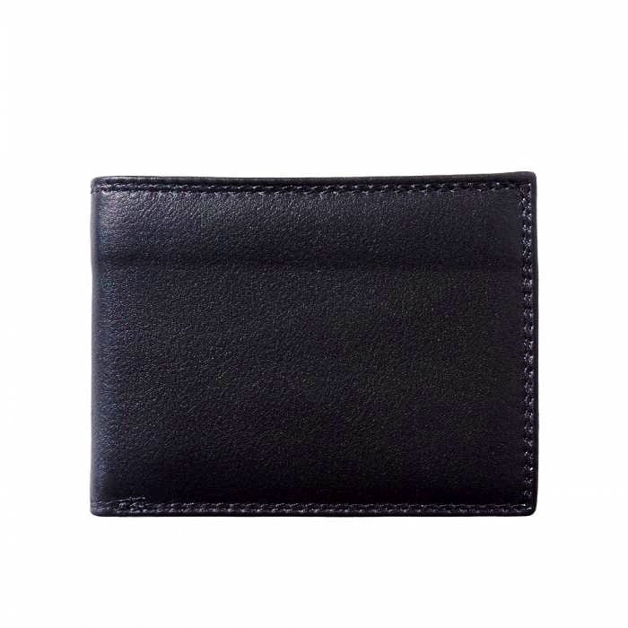 Front view of Ravenna Mini Wallet in black leather for men