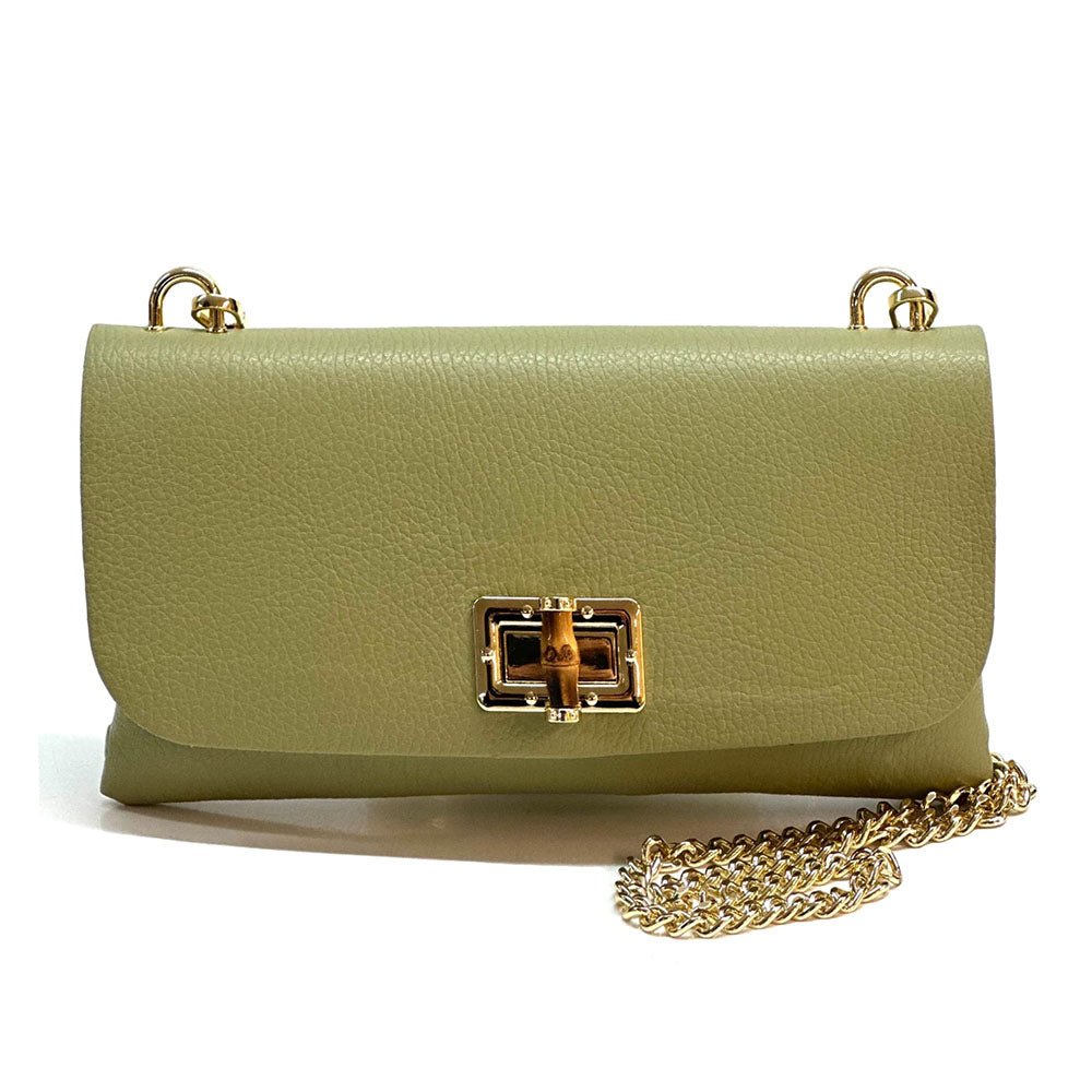 Rebecca Italian Leather Wallet Bag with Chain Strap - Leather Italiano