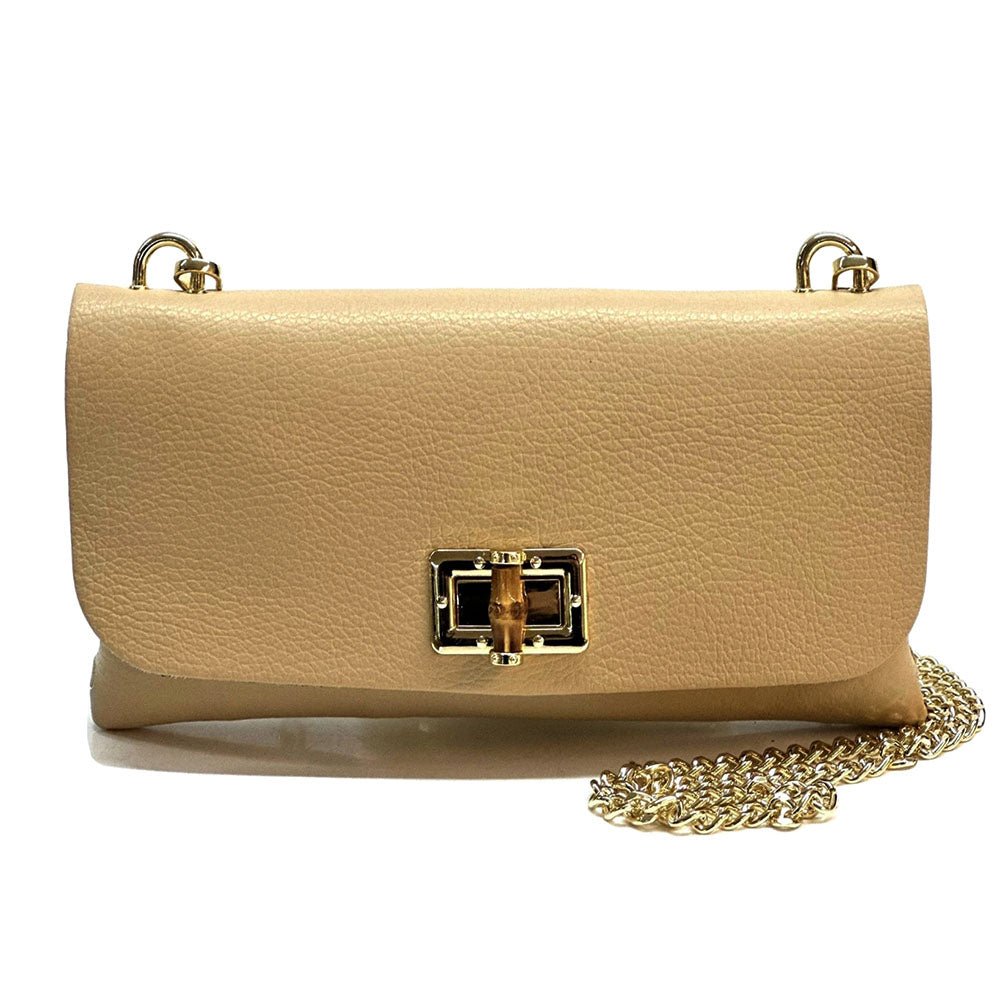 Rebecca Italian Leather Wallet Bag with Chain Strap - Leather Italiano