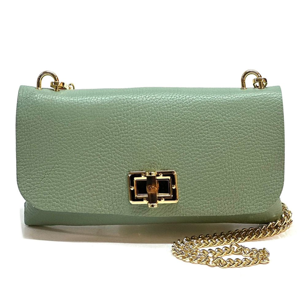 Rebecca Italian Leather Wallet Bag with Chain Strap - Leather Italiano