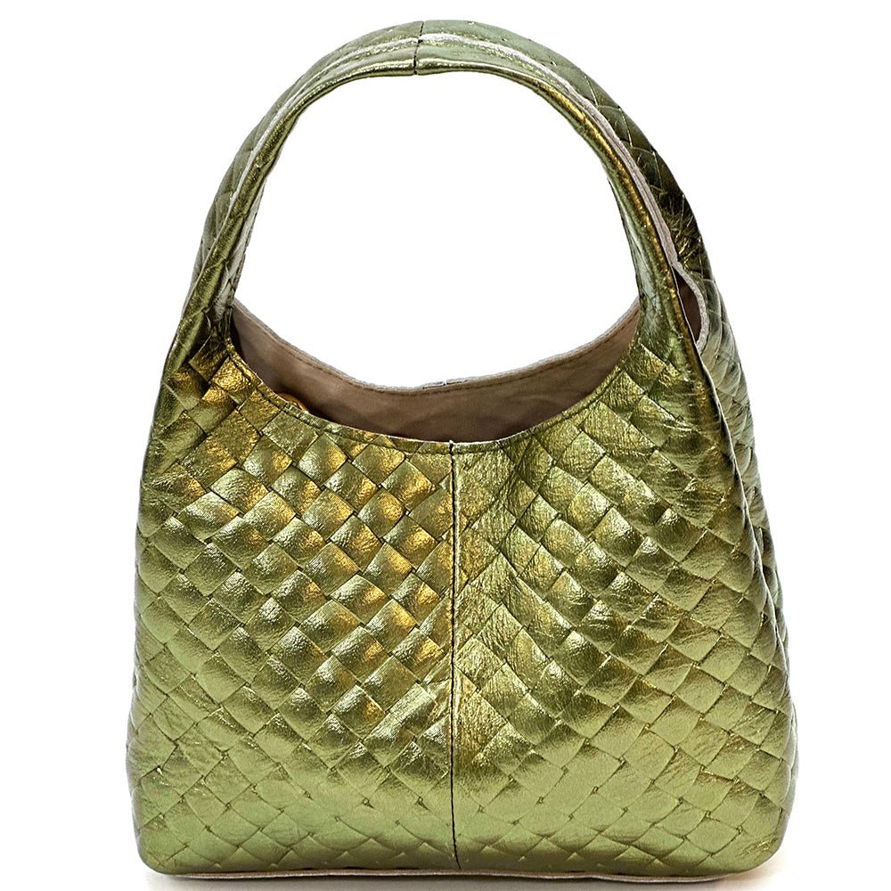 Regina Italian Handmade Quilted Leather Hobo Bag - Leather Italiano