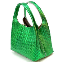 Regina Italian Handmade Quilted Leather Hobo Bag - Leather Italiano