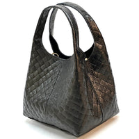 Regina Italian Handmade Quilted Leather Hobo Bag - Leather Italiano