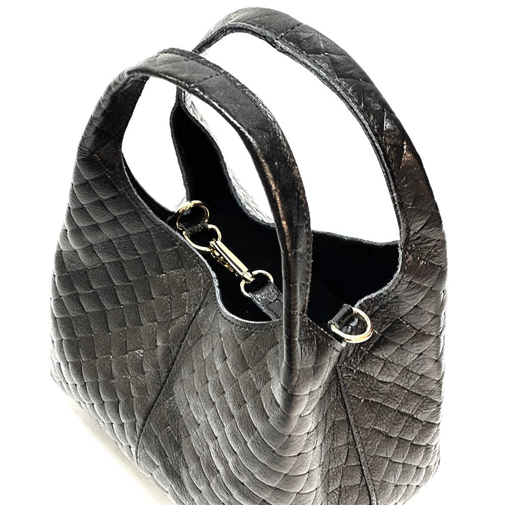 Regina Italian Handmade Quilted Leather Hobo Bag - Leather Italiano