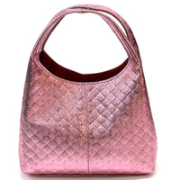 Regina Italian Handmade Quilted Leather Hobo Bag - Leather Italiano