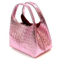 Regina Italian Handmade Quilted Leather Hobo Bag - Leather Italiano