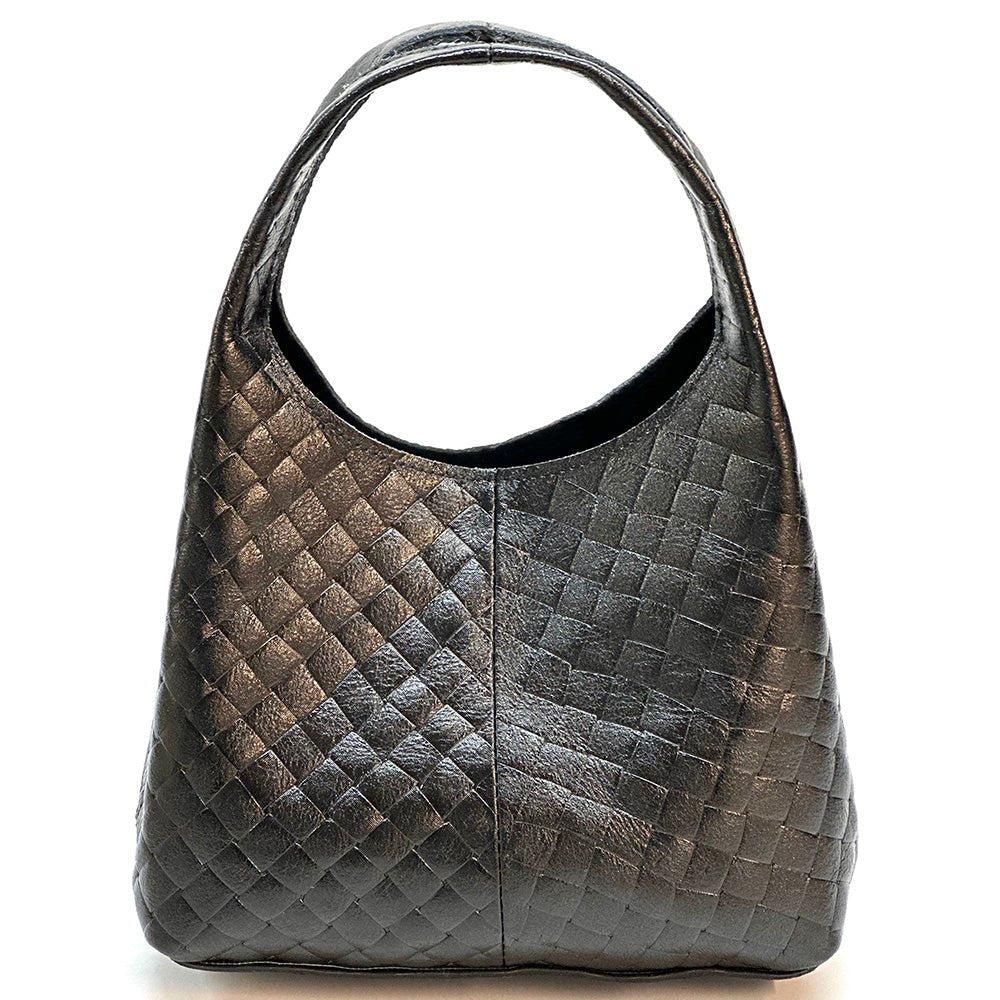 Regina Italian Handmade Quilted Leather Hobo Bag - Leather Italiano