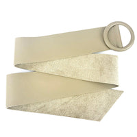 Rings of Elegance Genuine Leather Belt with Decorative Ring - Leather Italiano