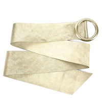 Rings of Elegance Genuine Leather Belt with Decorative Ring - Leather Italiano