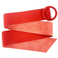 Rings of Elegance Genuine Leather Belt with Decorative Ring - Leather Italiano