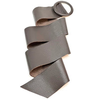 Rings of Elegance Genuine Leather Belt with Decorative Ring - Leather Italiano