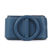 Rings of Elegance Genuine Leather Belt with Decorative Ring - Leather Italiano