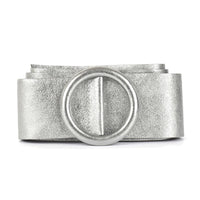 Rings of Elegance Genuine Leather Belt with Decorative Ring - Leather Italiano