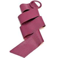 Rings of Elegance Genuine Leather Belt with Decorative Ring - Leather Italiano