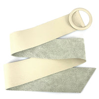 Rings of Elegance Genuine Leather Belt with Decorative Ring - Leather Italiano