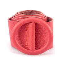 Rings of Elegance Genuine Leather Belt with Decorative Ring - Leather Italiano