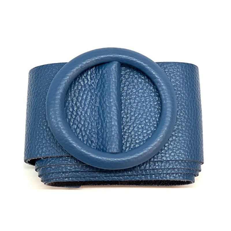 Rings of Elegance Genuine Leather Belt with Decorative Ring - Leather Italiano