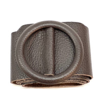 Rings of Elegance Genuine Leather Belt with Decorative Ring - Leather Italiano