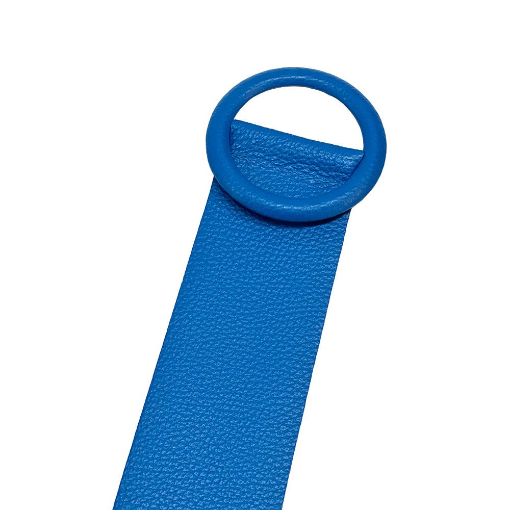 Rings of Elegance Genuine Leather Belt with Decorative Ring - Leather Italiano