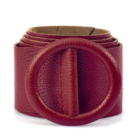 Rings of Elegance Genuine Leather Belt with Decorative Ring - Leather Italiano