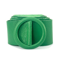 Rings of Elegance Genuine Leather Belt with Decorative Ring - Leather Italiano